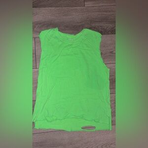 Offline By Aerie Size Small Sleeveless Tank Top Distressed Neon Green Oversized